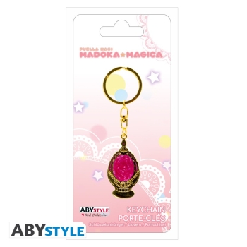 Madoka, die Quelle ihrer Macht und der Behälter ihrer Seele, muss ihr Seelenjuwel um jeden Preis schützen! Mit einer Goldplattierung mit einem blutigen rosa Emaille kreiert dieser Metall-Schlüsselanhänger von ABYstyle perfekt Madoka Kanames Soul-Edelstein